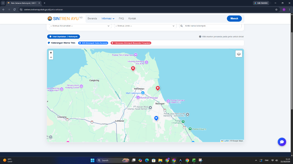 Peta Sebaran WebGIS SINTREN